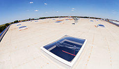 Flat roof with skylight